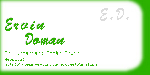 ervin doman business card