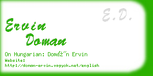 ervin doman business card